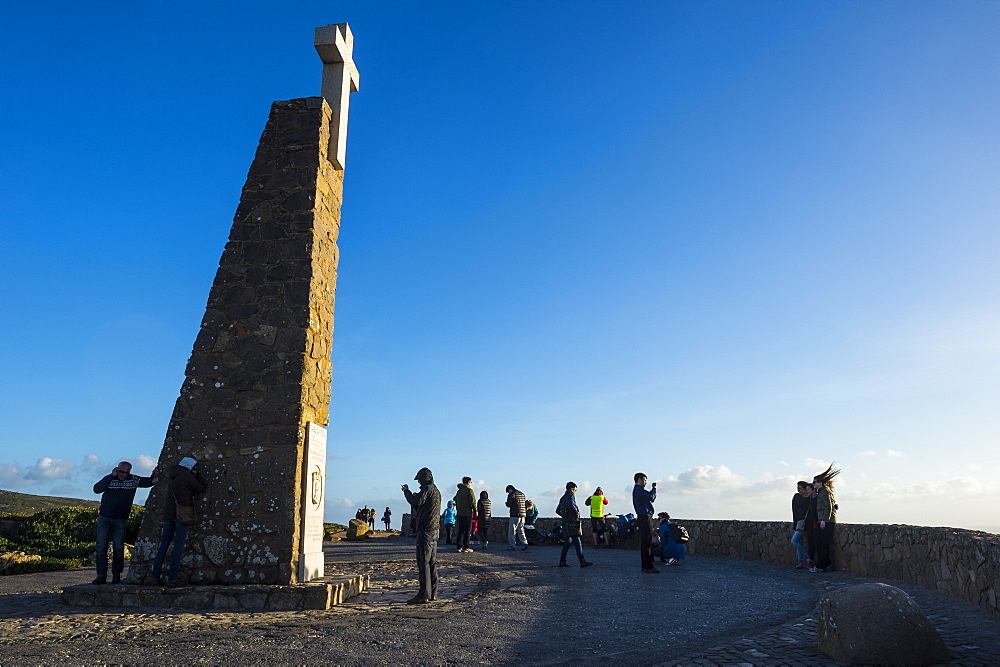 Monument at Europe's most western point, Cabo da Roca, Portugal, Europe