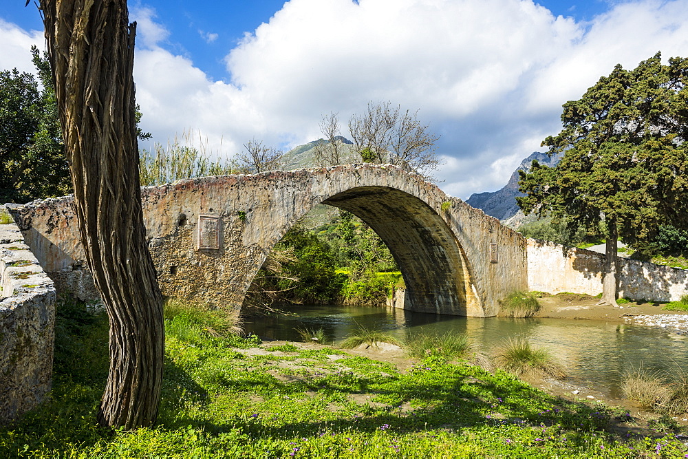 Old Roman bridge, Preveli, Crete, Greek Islands, Greece, Europe