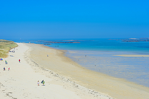 View over Shell Beach, Herm, Channel Islands, United Kingdom, Europe 