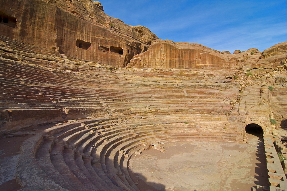 The amphitheater, Petra, UNESCO World Heritage Site, Jordan, Middle East