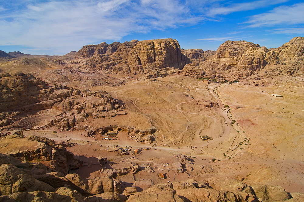 View over Petra, UNESCO World Heritage Site, Jordan, Middle East