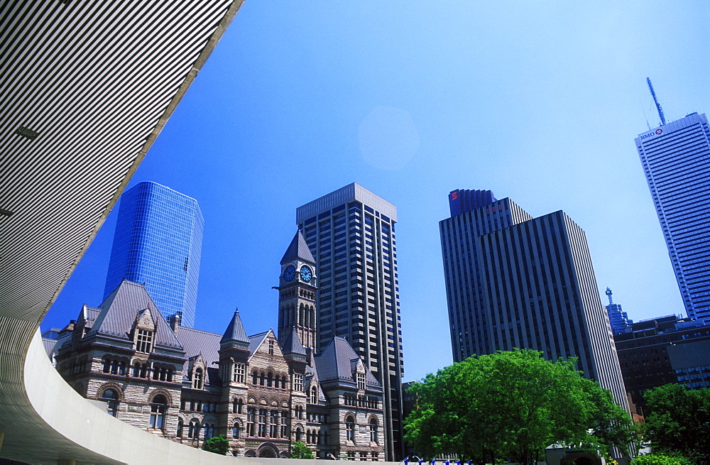 Old City Hall from Nathan Philips Square, Toronto, Ontario, Canada, North America