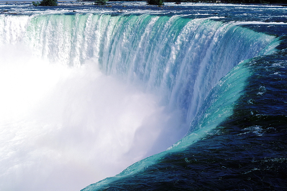 Close-up of brink of Canadian Falls (Horseshoe Falls), Niagara Falls, Ontario, Canada, North America