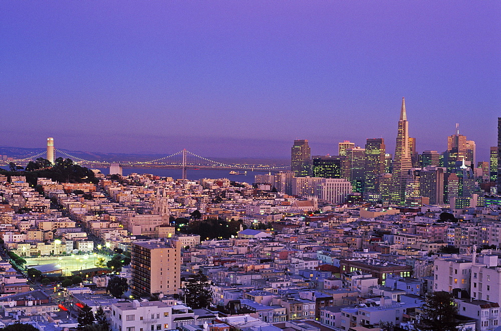 View of city skyline, San Francisco, California, United States of America, North America