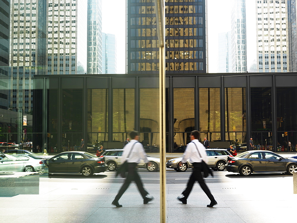 Pedestrian in the financial district of the city, Toronto, Ontario, Canada, North America