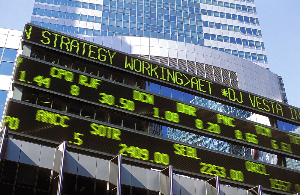 Stock market reader board, New York City, New York, United States of America, North America