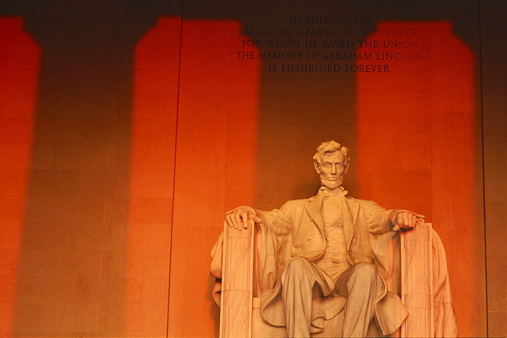 Lincoln Memorial,by sculptor Daniel Chester French, Washington D.C., United Statse of America, North America