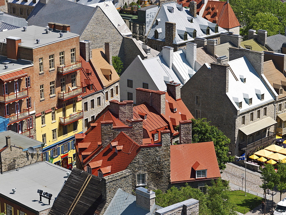 View of Lower Town, UNESCO World Heritage Site, Quebec City, Quebec, Canada, North America