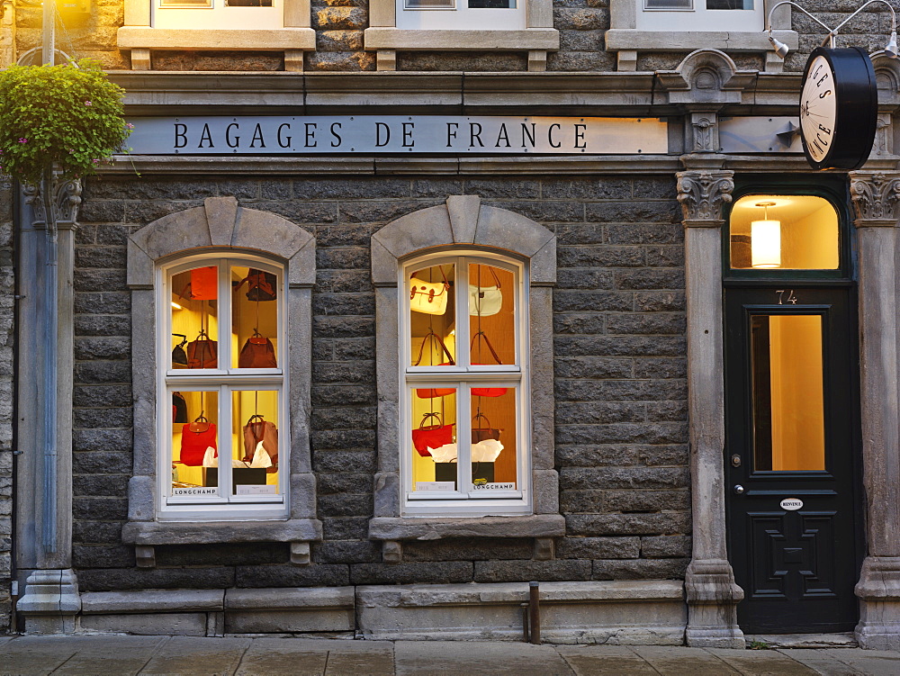 Shop on Rue St-Louis selling hand bags, Quebec City, Quebec, Canada, North America