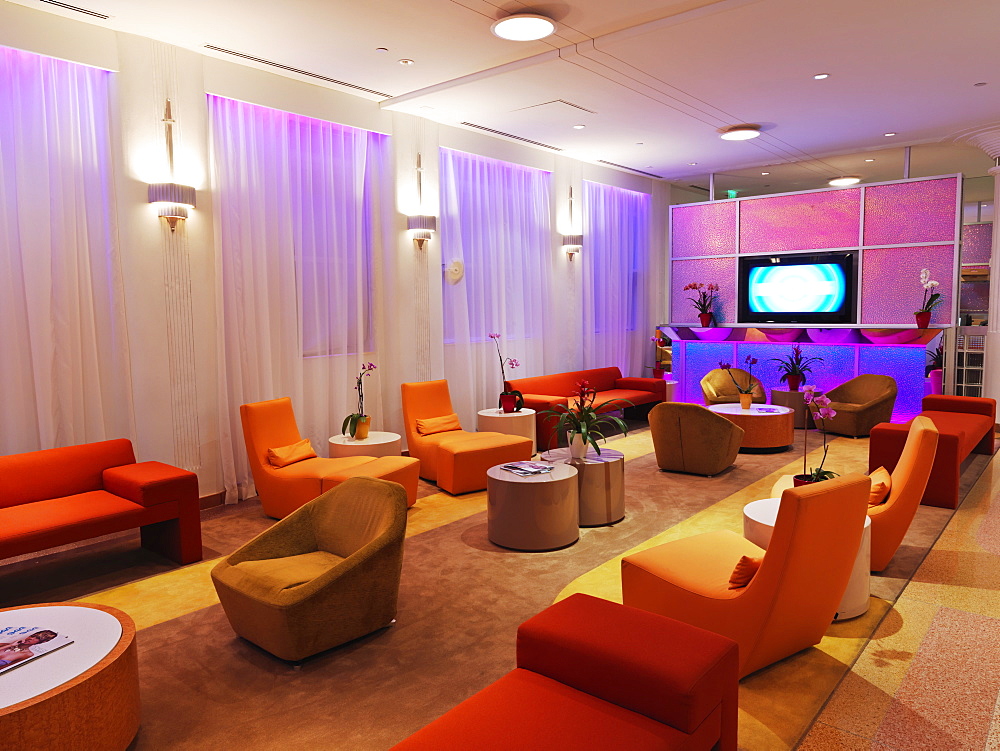 The Clevelander Hotel lobby, South Beach, Miami, Florida, United States of America, North America