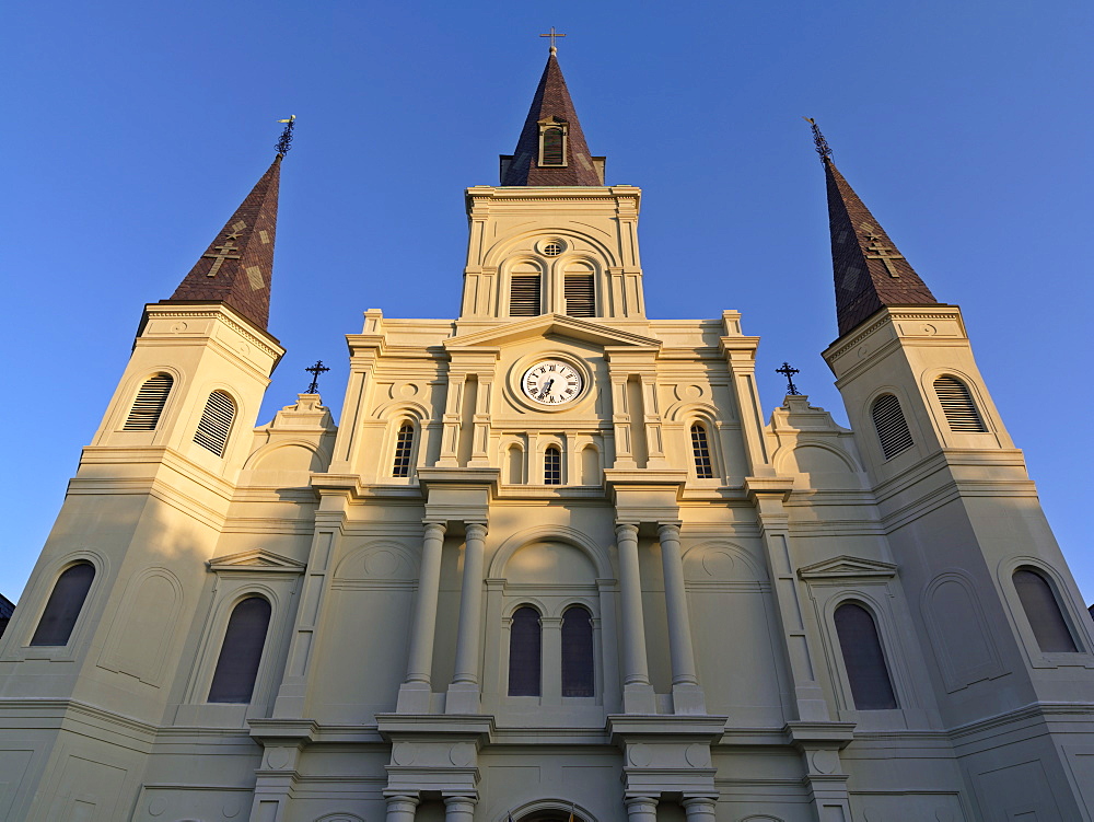 St. Louis Cathedral on Jackson Square at dawn, French Quarter, New Orleans, Louisiana, United States of America, North America