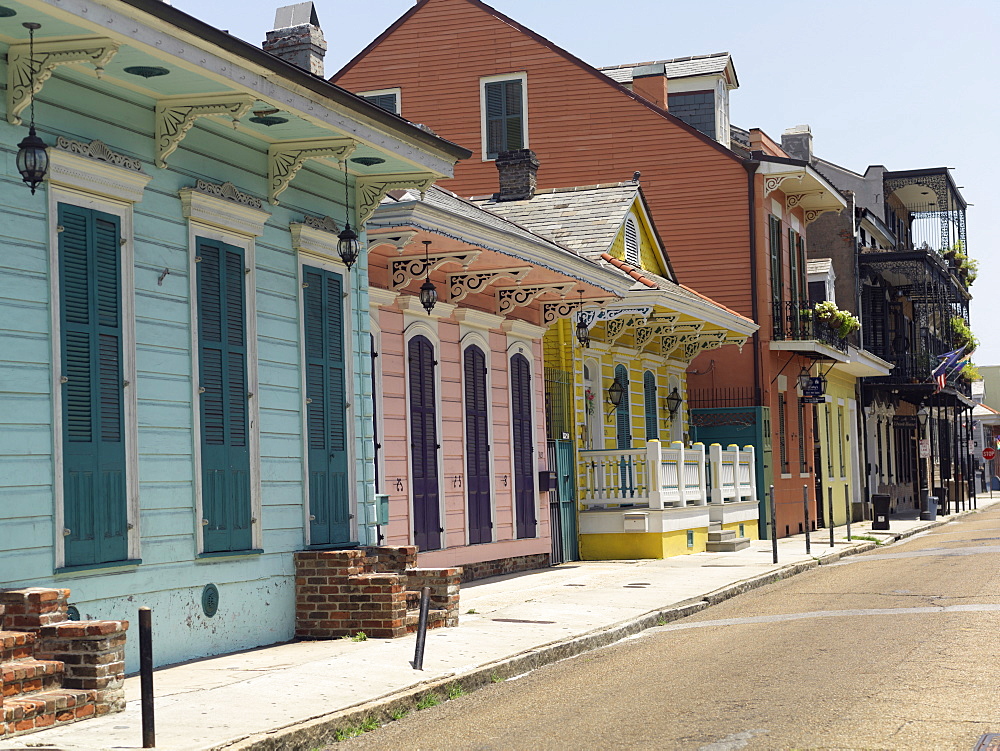 Creole cottages, French Quarter, New Orleans, Louisiana, United States of America, North America