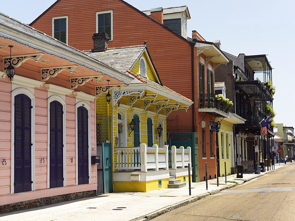 Creole cottages, French Quarter, New Orleans, Louisiana, United States of America, North America