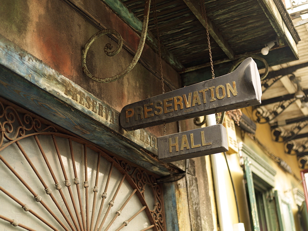 Preservation Jazz Hall exterior, French Quarter, New Orleans, Louisiana, United States of America, North America