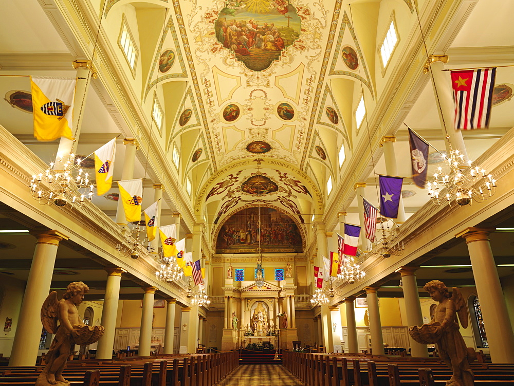 Interior of St. Louis Cathedral, Jackson Square, French Quarter, New Orleans, Louisiana, United States of America, North America