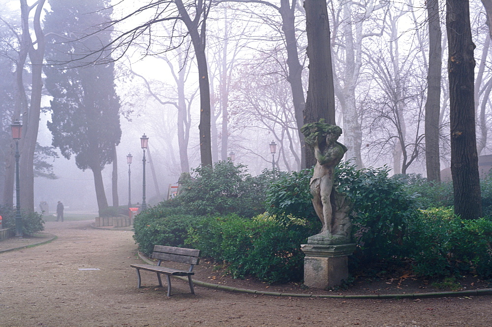 Giardini Pubblici (the Public Gardens) on a foggy day, Venice, UNESCO World Heritage Site, Veneto, Italy, Europe