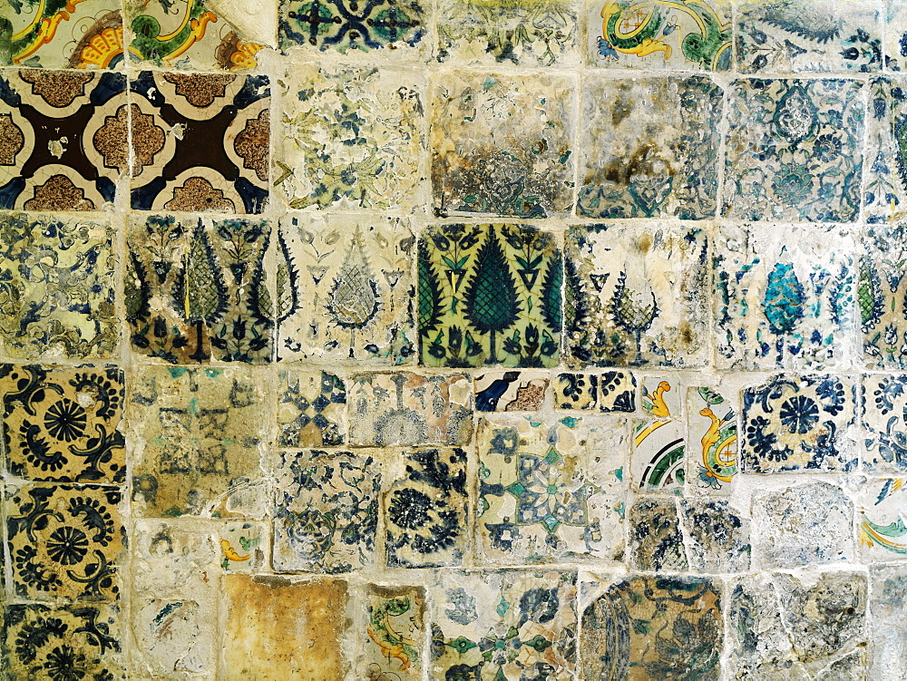 Wall tiles, El Basha bath-house, Akko, Israel, Middle East