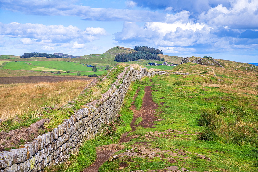 Hadrian's Wall, UNESCO World Heritage Site, Henshaw, Hexham, Northumberland, England, United Kingdom, Europe