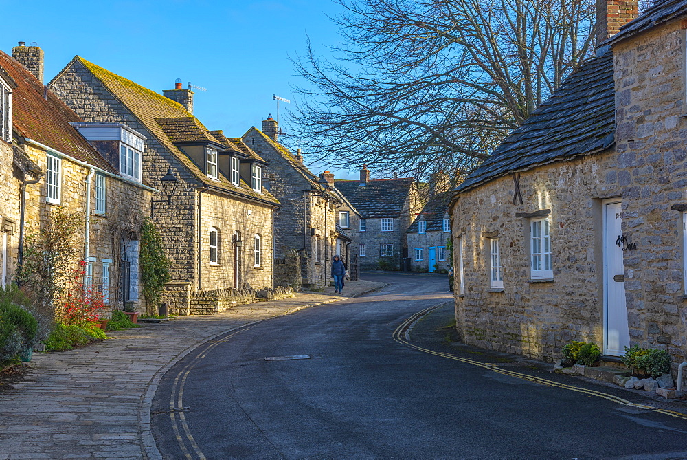 Corfe Castle village, Dorset, England, United Kingdom, Europe