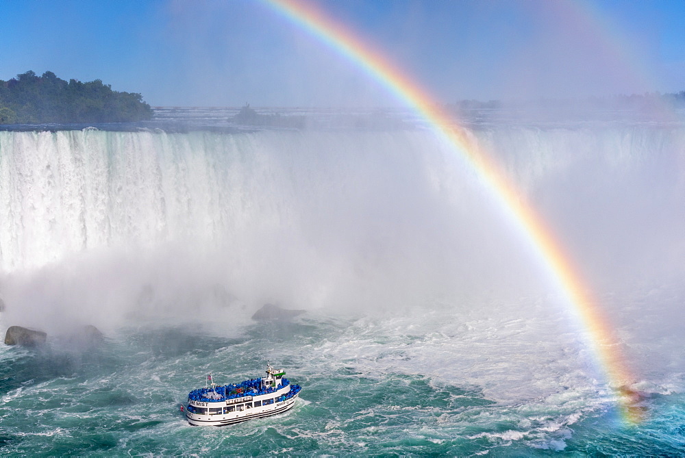 Double rainbow, Horseshoe Falls, Maid of the Mist, Niagara Falls, Ontario, Canada, North America