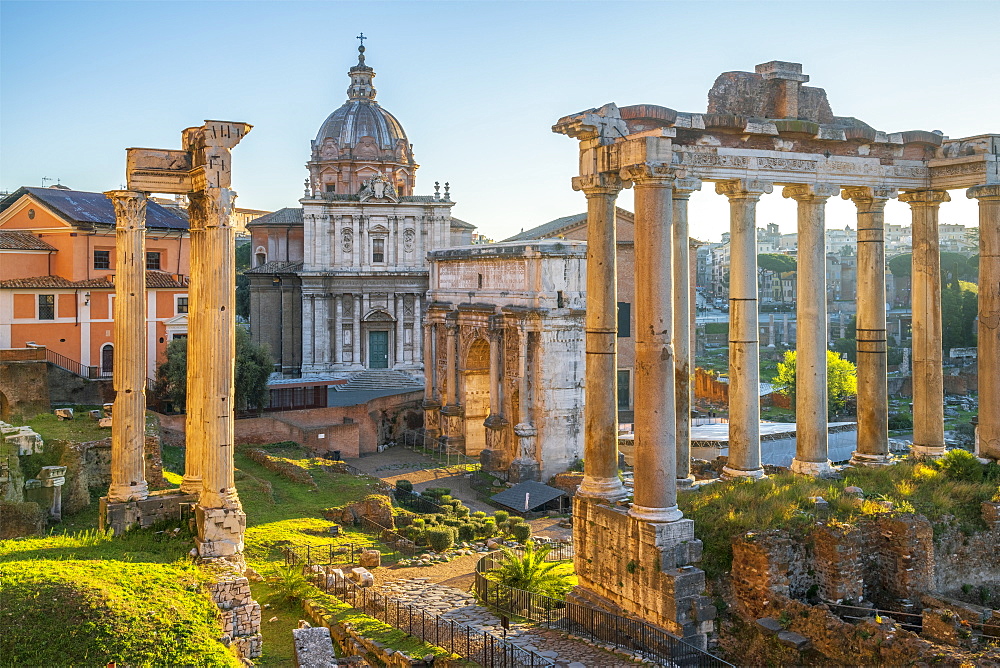 Forum at sunrise, UNESCO World Heritage Site, Rome, Lazio, Italy, Europe