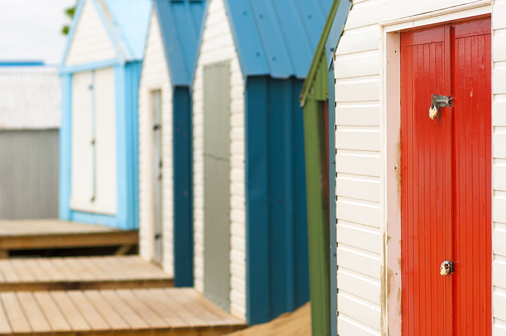 Beach huts detail, Abersoch, Llyn Peninsula, Gwynedd, Wales, United Kingdom, Europe 