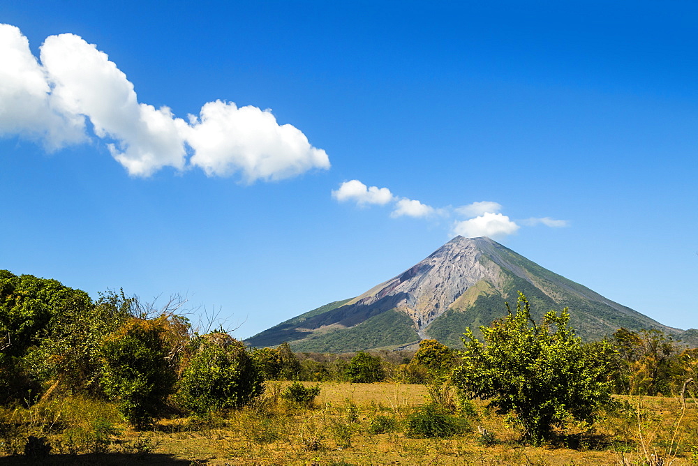 The 1610m active Volcan Concepcion, greater of two volcanoes that form popular Omotepe Island (Isla Omotepe), Lake Nicaragua, Nicaragua, Central America