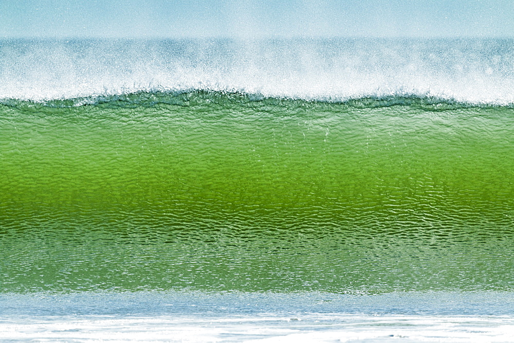 Classic tubular shore break surfing wave typical of this region, Playa Hermosa, San Juan del Sur, Rivas Province, Nicaragua, Central America