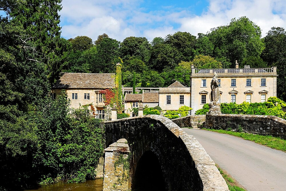 Iford Manor by the River Frome, this 18th-19th century version was created with popular gardens, Iford, Bradford-on-Avon, Wiltshire, England, United Kingdom, Europe