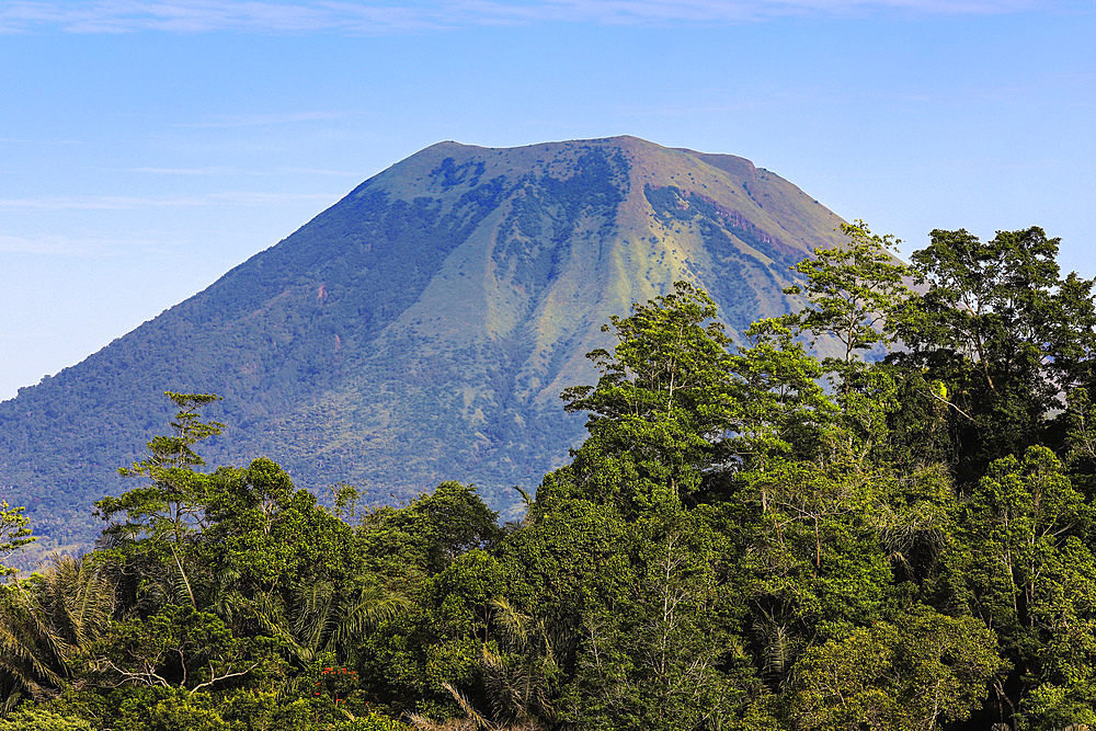 The peak of Mount Lokon, a stratovolcano with Tompaluan active crater on its flank, near Tomohon city, Gunung Lokon, Tomohon, North Sulawesi, Indonesia, Southeast Asia, Asia