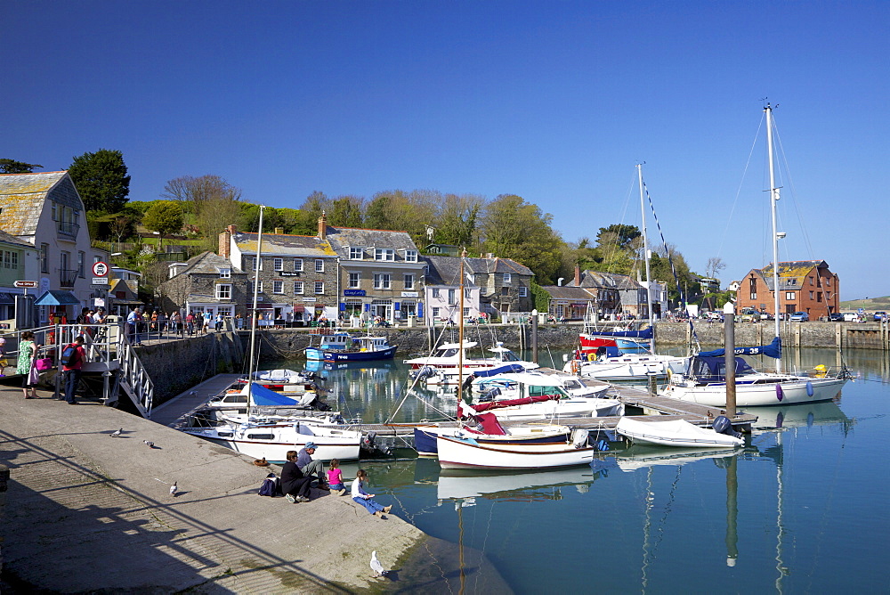 Fishing boats in Padstow Harbour, Camel Estuary, North Cornwall, England, United Kingdom, Europe