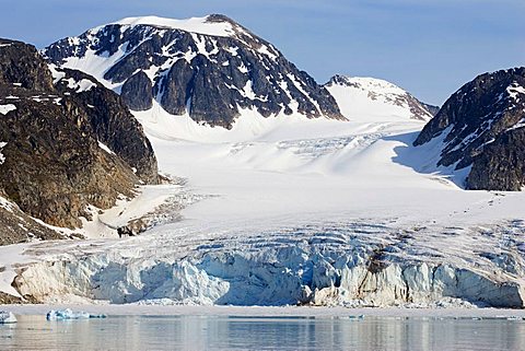 Glacier, Smeerenburgfjorden, Albert I. Land, Spitsbergen, Norway, Scandinavia, Europe