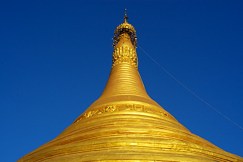 Top of big golden stupa Pindaya Shan State Burma