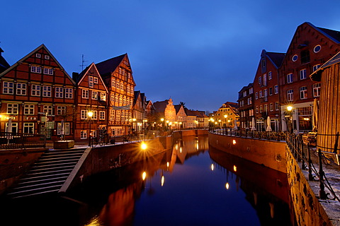 Stade west of Hamburg at the Elbe Lower Saxony Germany framework houses at the old Harbour am Alten Hafen