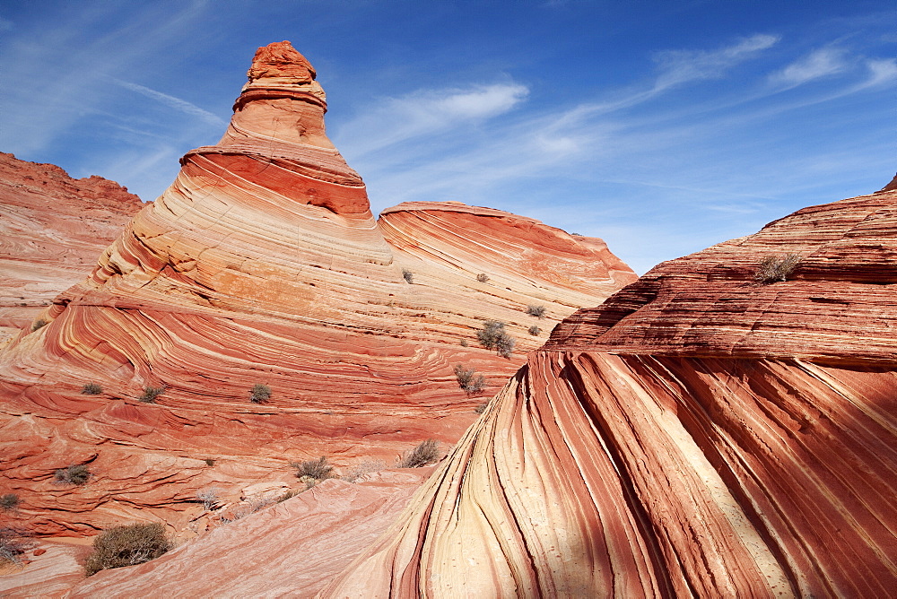 Sand dunes turned into rock, sandstone formations, Coyote Buttes North, Paria Canyon-Vermilion Cliffs Wilderness, Page, Arizona, USA