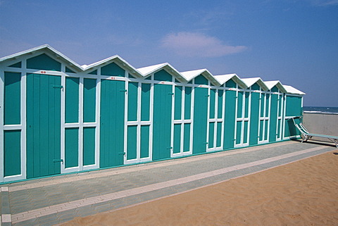 Beach hut on Adria in Riccione, Rimini, Italy