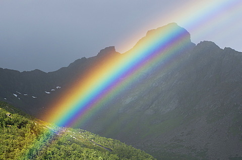 Rainbow, Vestvagoy, Lofoten, Norway, Scandinavia, Europe