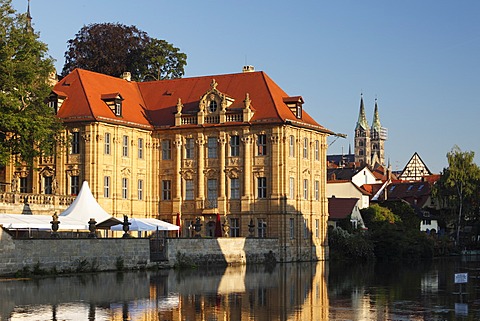 Villa Concordia, Bamberg Cathedral, Regnitz, Bamberg, Upper Franconia, Franconia, Bavaria, Germany, Europe, PublicGround