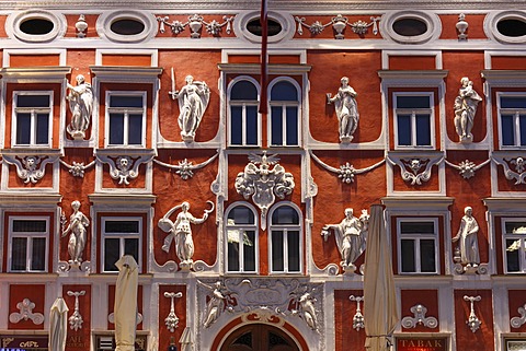 Facade of the Hacklhaus building, Leoben, Upper Styria, Styria, Austria, Europe, PublicGround