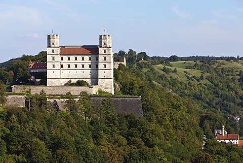 View of Willibaldsburg castle, Eichstaett, Altmuehltal valley, Upper Bavaria, Bavaria, Germany, Europe