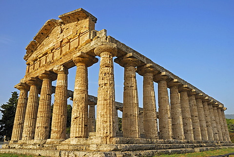 Ruins of Greco-Roman architecture, Paestum, Province of Salerno, Campania, Southern Italy