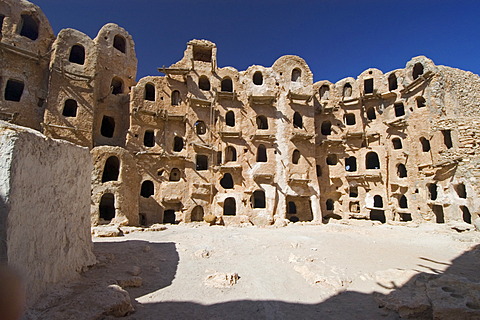 Ghorfas at qsar Kabao, Kabau, Kabaw, Nafusah Mountains, Libya