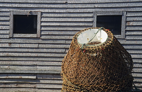 Old silvery shimmering wood on a fishing cabin, Newfoundland