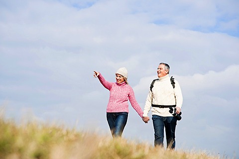 Senior couple hiking