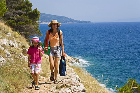 Path on the coast near Makarska, Mediterranean Sea, Dalmatia, Croatia