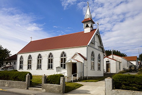 Church in Port Stanley, capital of the Falkland Islands, East Falkland, Malvinas Islands, British Overseas Territory, South America