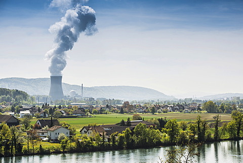 Leibstadt Nuclear Power Plant and village, Leibstadt, Canton of Aargau, Switzerland, Europe