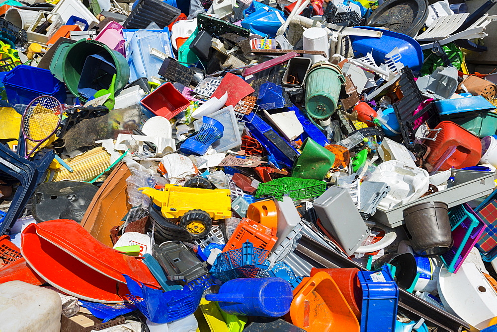 Colourful rubbish, plastic waste sorted for recycling