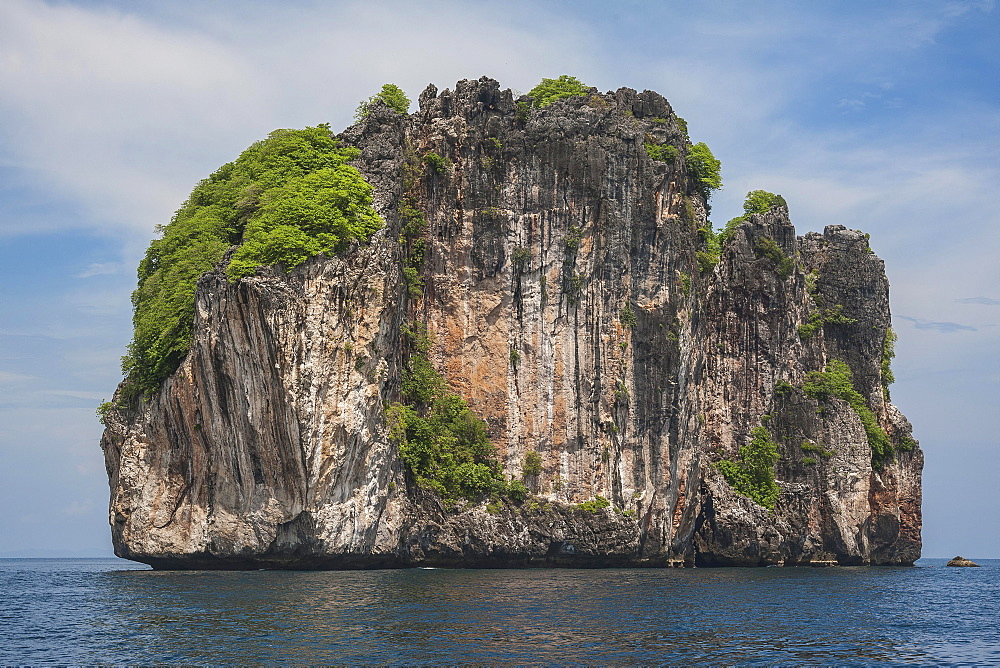 Limestone rock in the sea, Phuket, Thailand, Asia