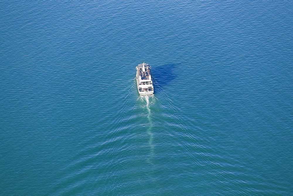 Aerial view, MS Graf Zeppelin, BSB ship, Lake Constance, Baden-Württemberg, Germany, Europe